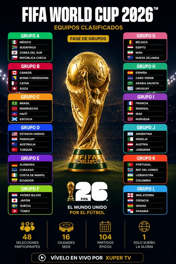 Vea los partidos de la Copa Mundial de la FIFA 2026 en directo por Super TV 5 Vea los partidos de la Copa Mundial de la FIFA 2026 en directo por Xuper TV